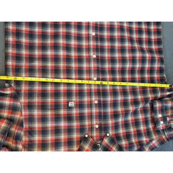 Cinch Western Mens Button Up Shirt LG Red/Blue Plaid - Picture 5 of 7